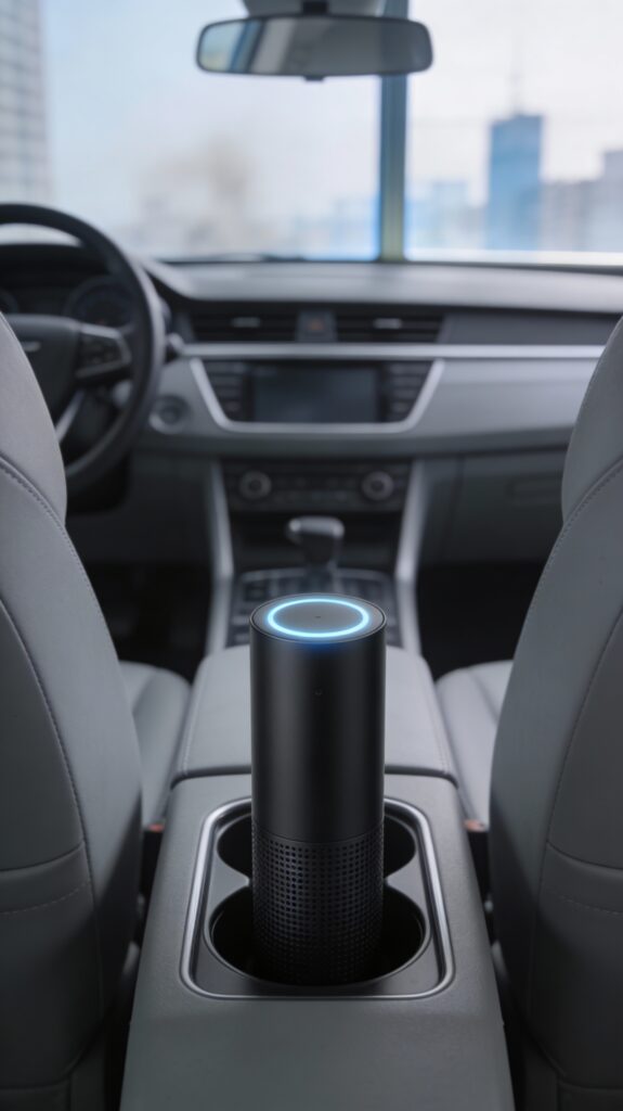 Smart air purifier inside a car